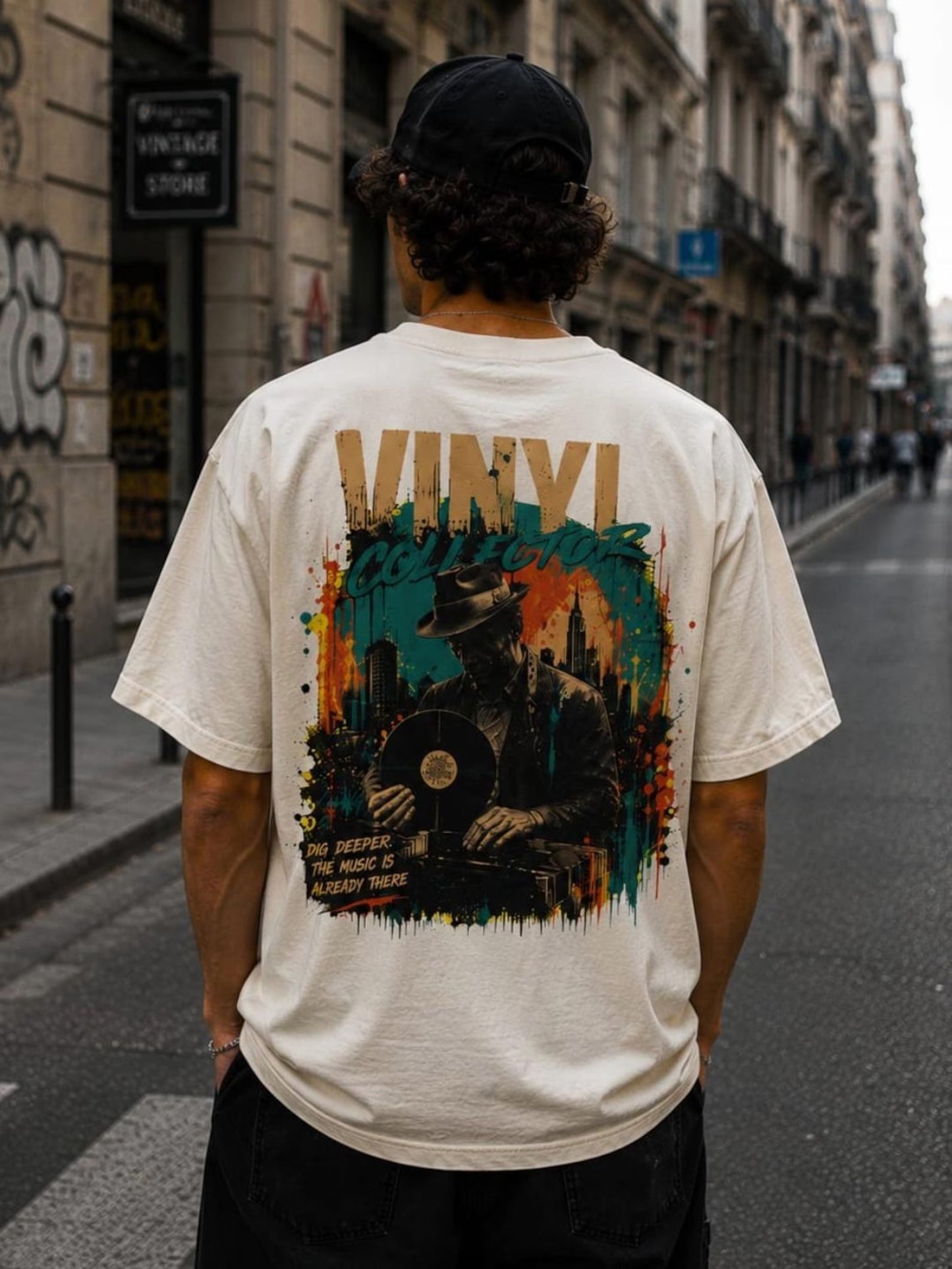 Vinyl Collector Urban Frequency Tee, Retro Music Graphic Shirt
